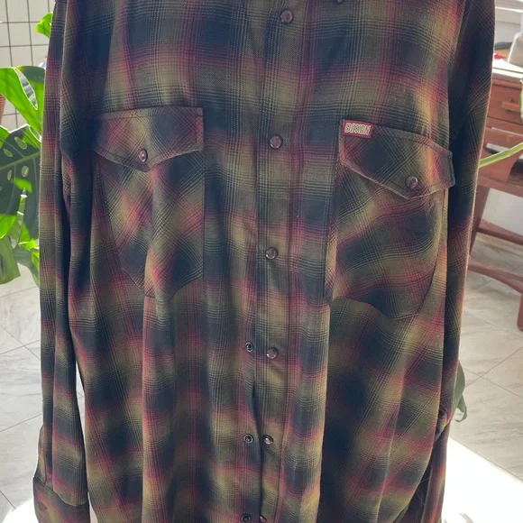 DIXXON Dark Green and Red Plaid Shirt “The Freddy” - Picture 1 of 2